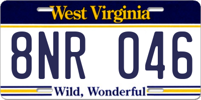 WV license plate 8NR046