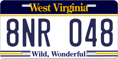 WV license plate 8NR048