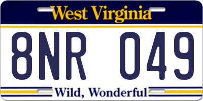 WV license plate 8NR049