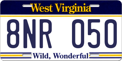 WV license plate 8NR050