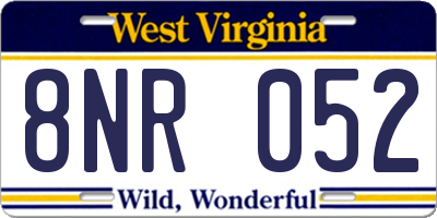 WV license plate 8NR052
