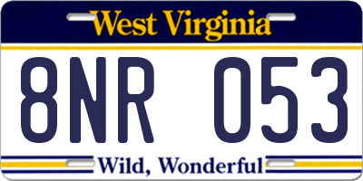 WV license plate 8NR053