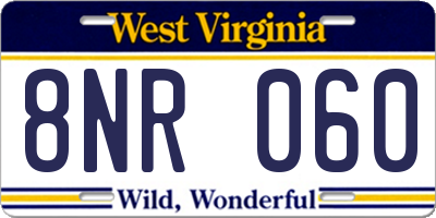 WV license plate 8NR060