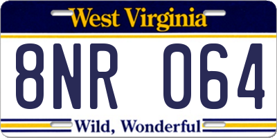 WV license plate 8NR064