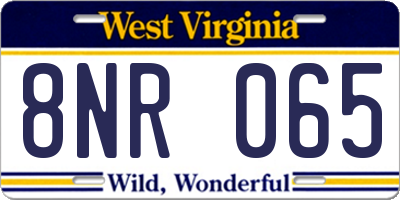 WV license plate 8NR065