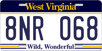 WV license plate 8NR068