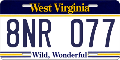 WV license plate 8NR077
