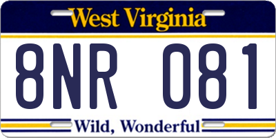 WV license plate 8NR081