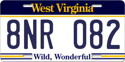 WV license plate 8NR082