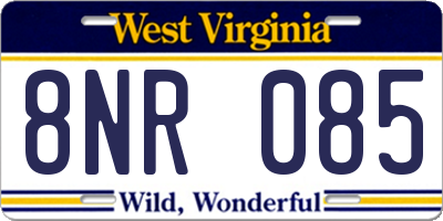 WV license plate 8NR085