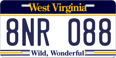 WV license plate 8NR088