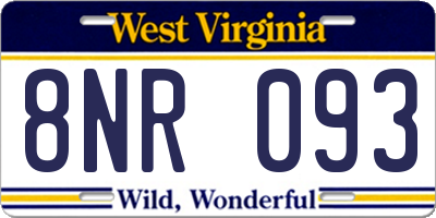 WV license plate 8NR093