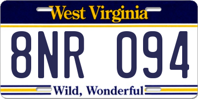WV license plate 8NR094