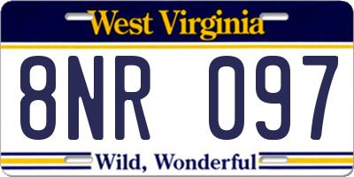 WV license plate 8NR097