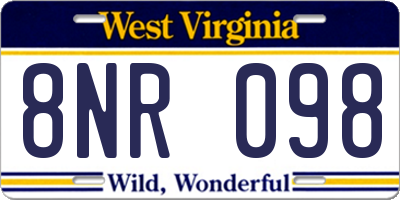 WV license plate 8NR098