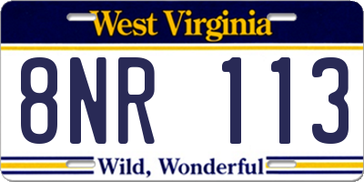 WV license plate 8NR113