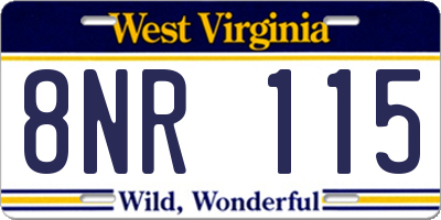 WV license plate 8NR115
