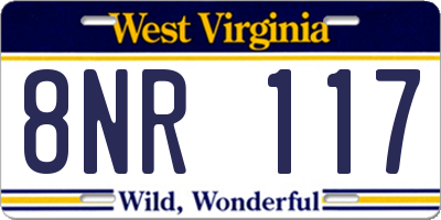 WV license plate 8NR117