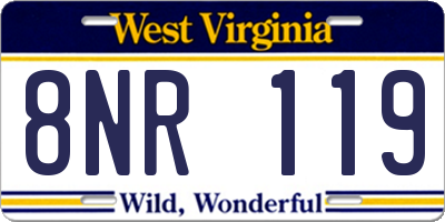 WV license plate 8NR119