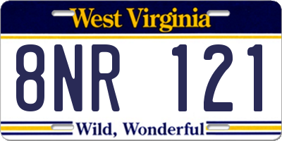 WV license plate 8NR121