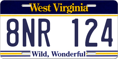 WV license plate 8NR124