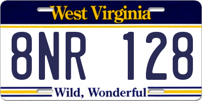 WV license plate 8NR128