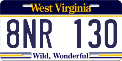 WV license plate 8NR130