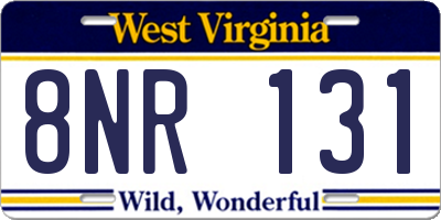 WV license plate 8NR131