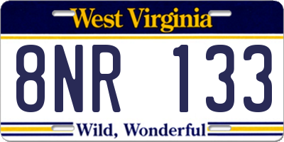 WV license plate 8NR133