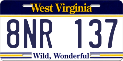 WV license plate 8NR137