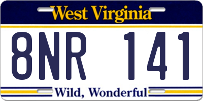 WV license plate 8NR141