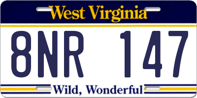 WV license plate 8NR147