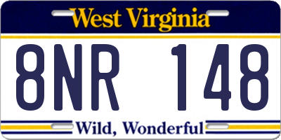 WV license plate 8NR148