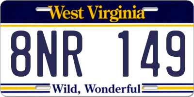 WV license plate 8NR149