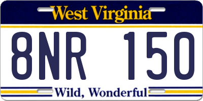 WV license plate 8NR150
