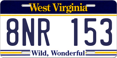 WV license plate 8NR153