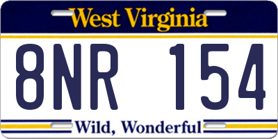 WV license plate 8NR154