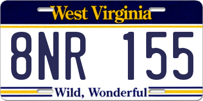 WV license plate 8NR155