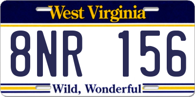 WV license plate 8NR156