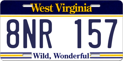 WV license plate 8NR157