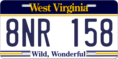 WV license plate 8NR158