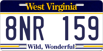 WV license plate 8NR159