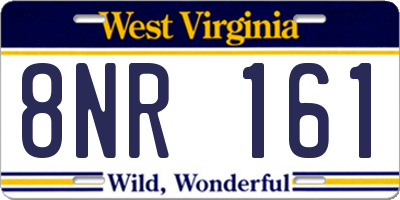 WV license plate 8NR161