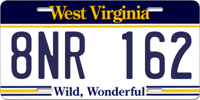 WV license plate 8NR162