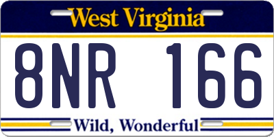 WV license plate 8NR166