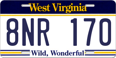 WV license plate 8NR170