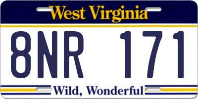 WV license plate 8NR171