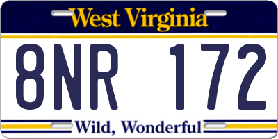 WV license plate 8NR172
