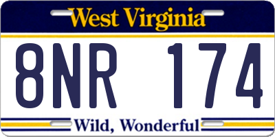 WV license plate 8NR174
