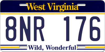 WV license plate 8NR176